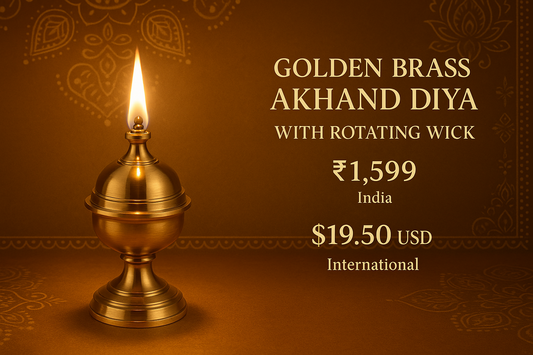Golden Brass Akhand Diya: The Perfect Spiritual Oil Lamp for Your Home