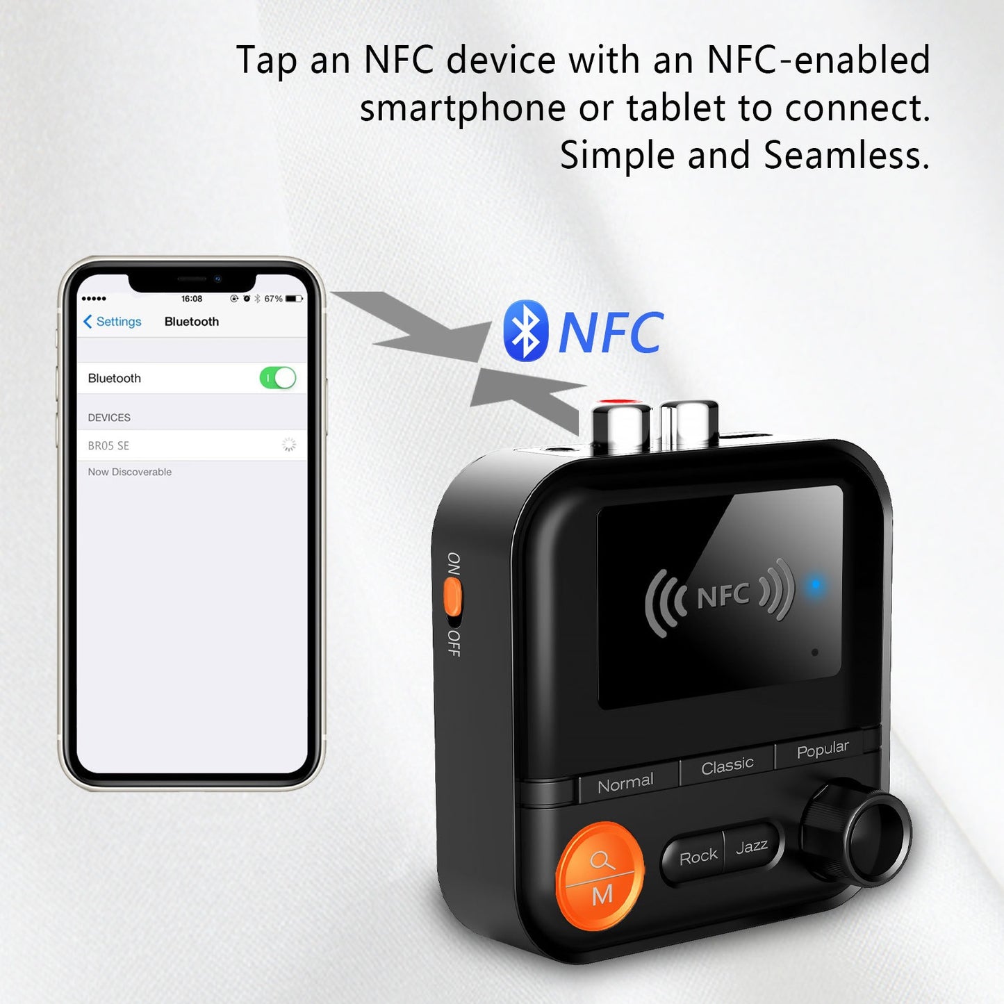 Bluetooth 5.2 Receiver Audio NFC Wireless Adapter Vintage Amplifier Audio TF Card MP3 Player