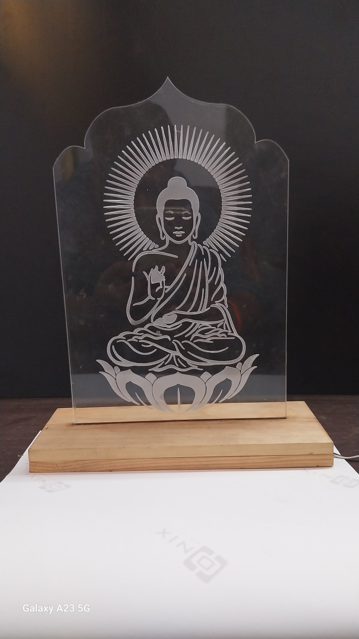 Acrylic LED Engraved Idol – Buddha & Swami Samarth Spiritual Night Lamp