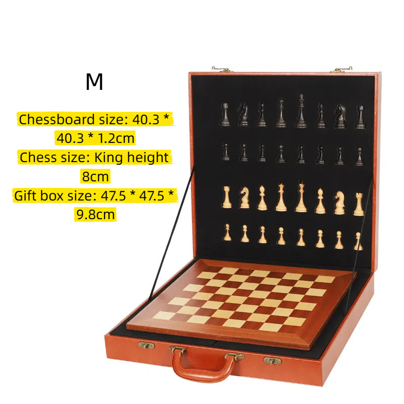 International Chess Heavy Woodgrain Chess Wooden Chess Board Western Chess Adult Luxury Set Chess