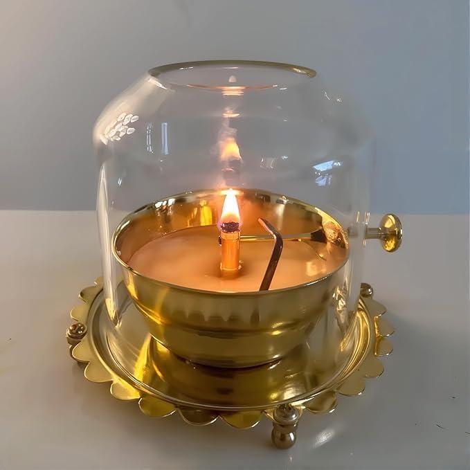 Golden Brass Akhand Diya: The Perfect Spiritual Oil Lamp for Your Home