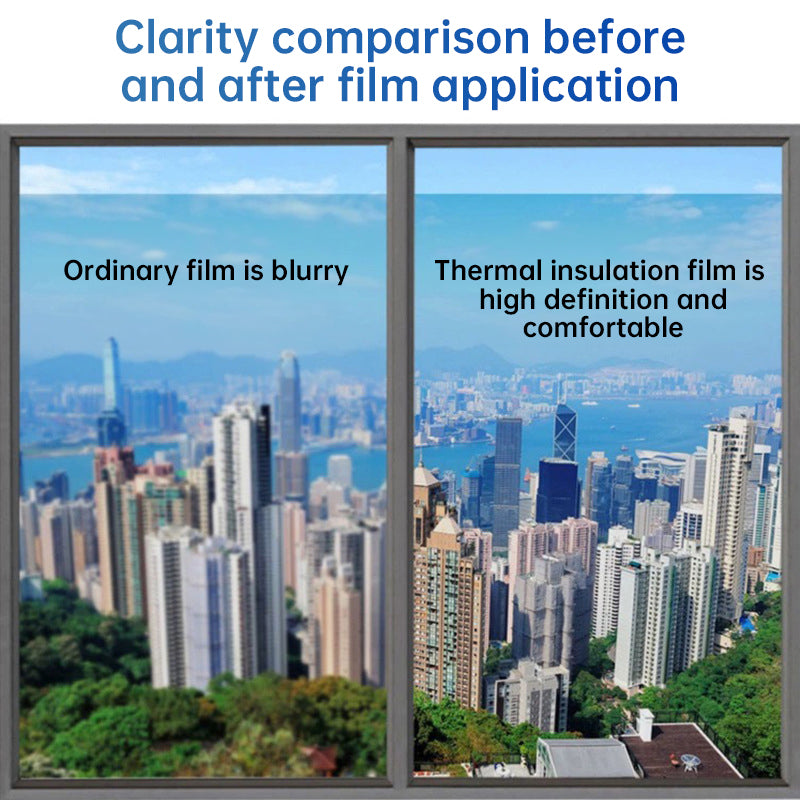 One - Way Window Privacy Film Static Cling, Self - Adhesive Vinyl Blocks UV, Insulates & Controls Heat
