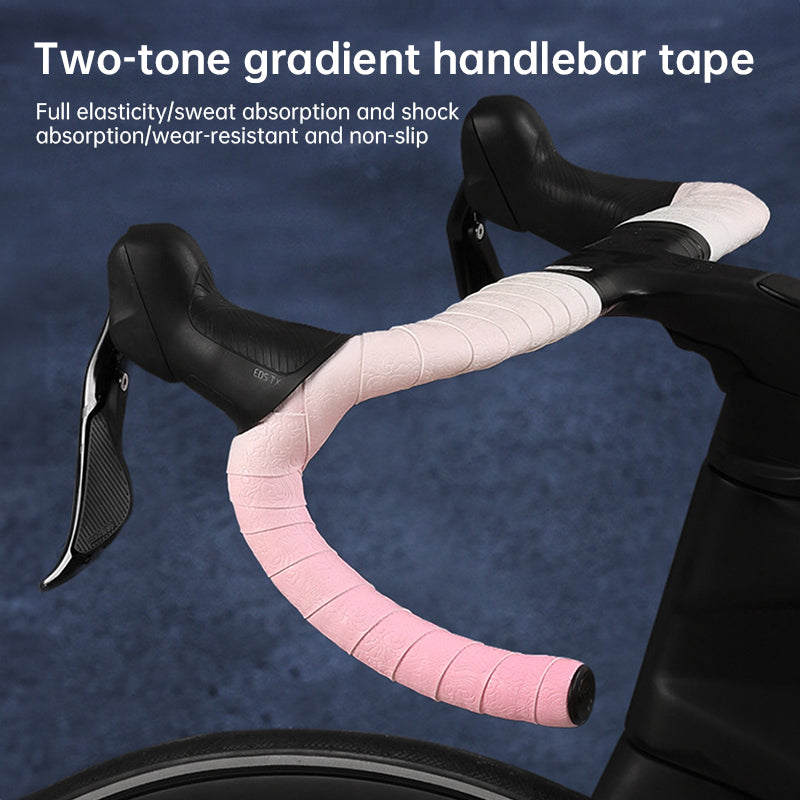Road Bike Handlebar Tape: Double-Pinyin Cloud Pattern, Gradient Color, Comfortable, Shock - Absorbing, Breathable