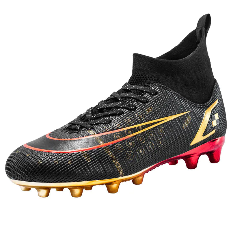 Gold Plated High-top Soccer Shoes for Kids and Men