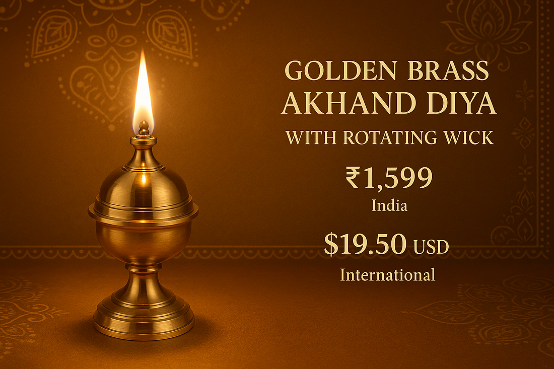 Golden Brass Akhand Diya: The Perfect Spiritual Oil Lamp for Your Home