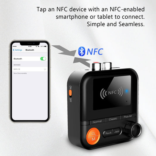 Bluetooth 5.2 Receiver Audio NFC Wireless Adapter Vintage Amplifier Audio TF Card MP3 Player