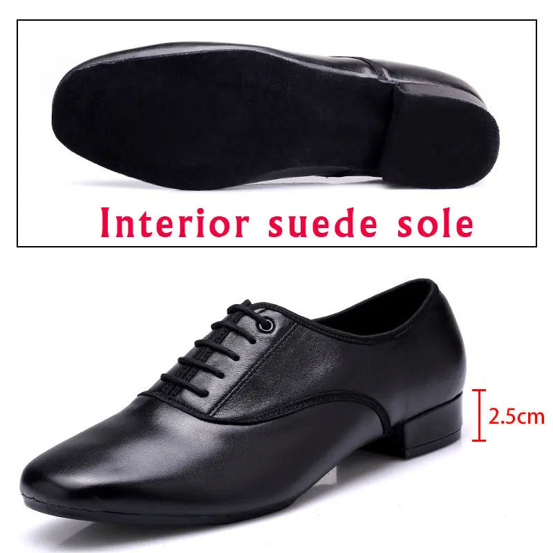 Large Size Men's Salsa Latin Ballroom Dancing Shoes Closed Toes Men Tango Jazz Shoes Cowhide Black Boy Male Dance Sneakers 38-49