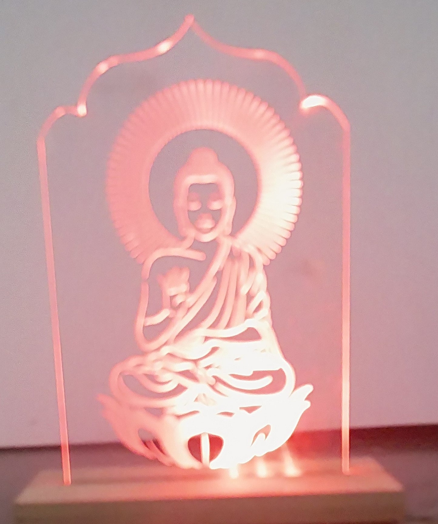 Acrylic LED Engraved Idol – Buddha & Swami Samarth Spiritual Night Lamp