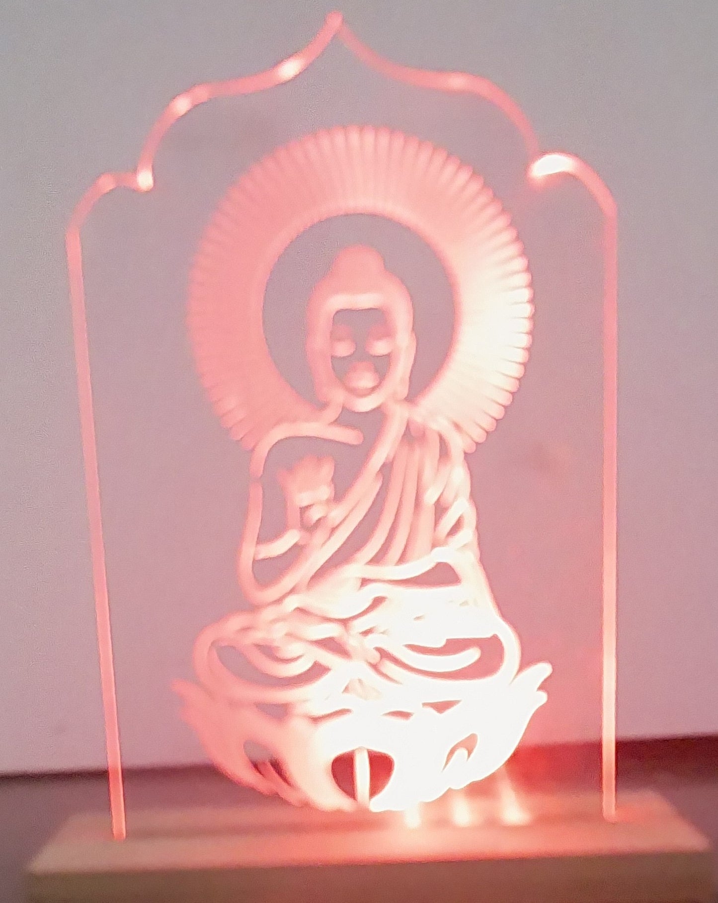 Acrylic LED Engraved Idol – Buddha & Swami Samarth Spiritual Night Lamp