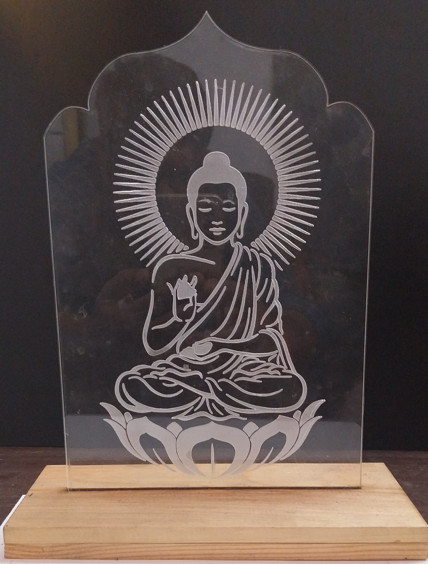 Acrylic LED Engraved Idol – Buddha & Swami Samarth Spiritual Night Lamp