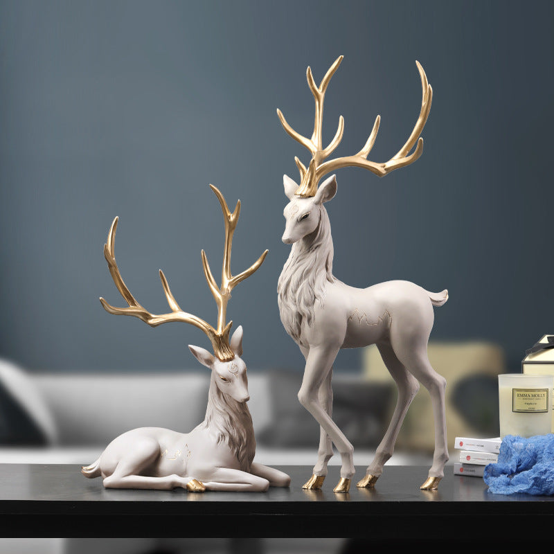 Elk ornaments foyer home decor creative furnishings TV wine cabinet decorations housewarming gifts