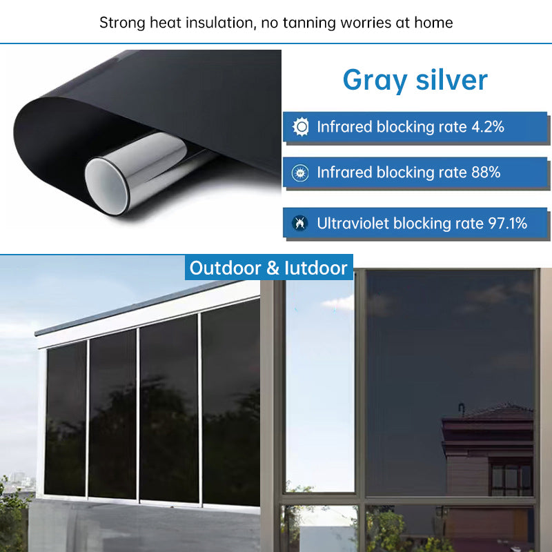 One - Way Window Privacy Film   Static Cling, Self - Adhesive Vinyl   Blocks UV, Insulates & Controls Heat