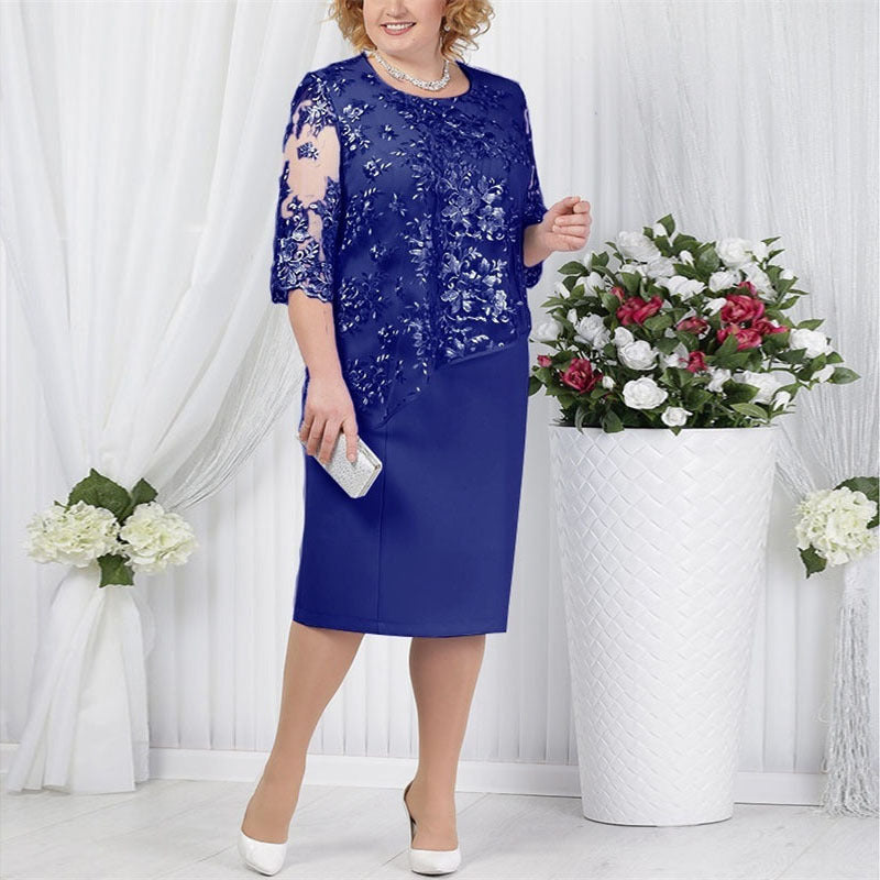 Women's Mid Sleeve Dress Sexy Dress
