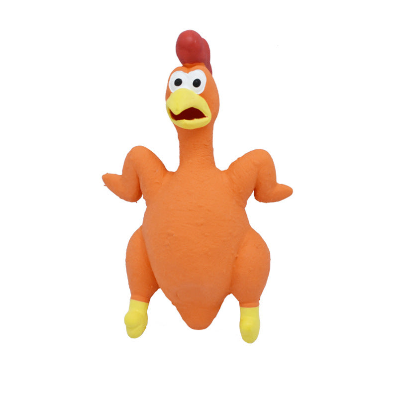 Pet Dog Toy Squeaky Chicken Latex Chew-Resistant for Large and Medium Dogs Boredom Relief Sound-Making Toy for Puppies