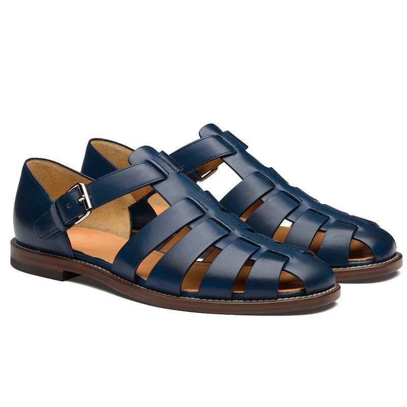 Men's beach shoes with casual toe caps white breathable Roman men's sandals