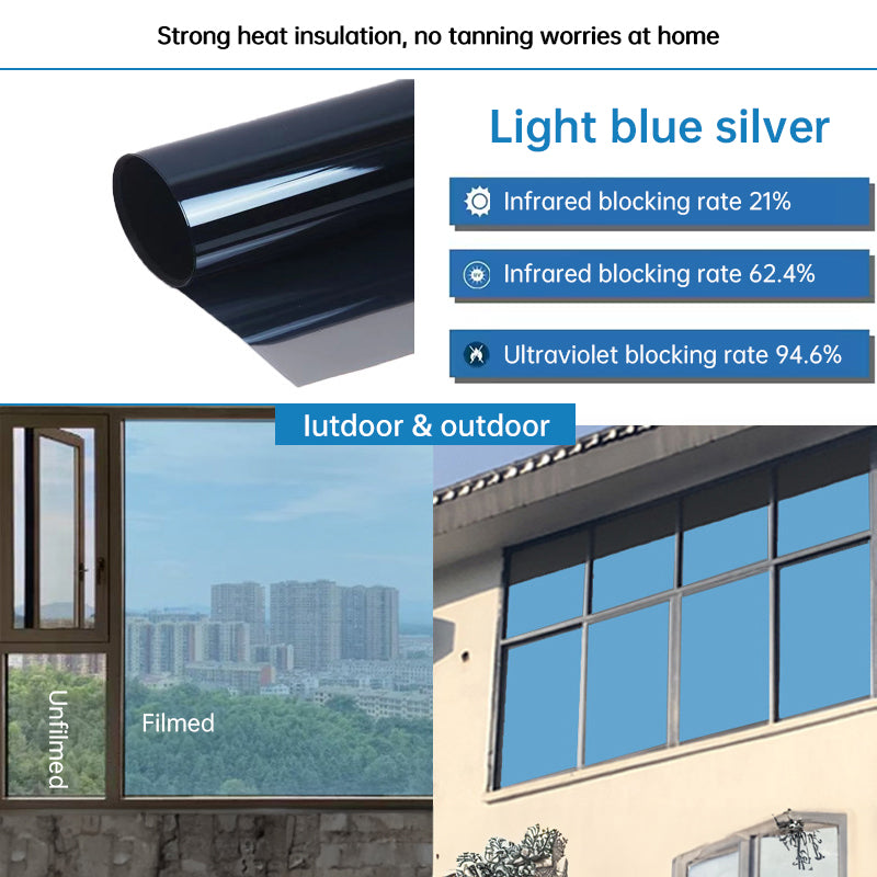 One - Way Window Privacy Film   Static Cling, Self - Adhesive Vinyl   Blocks UV, Insulates & Controls Heat