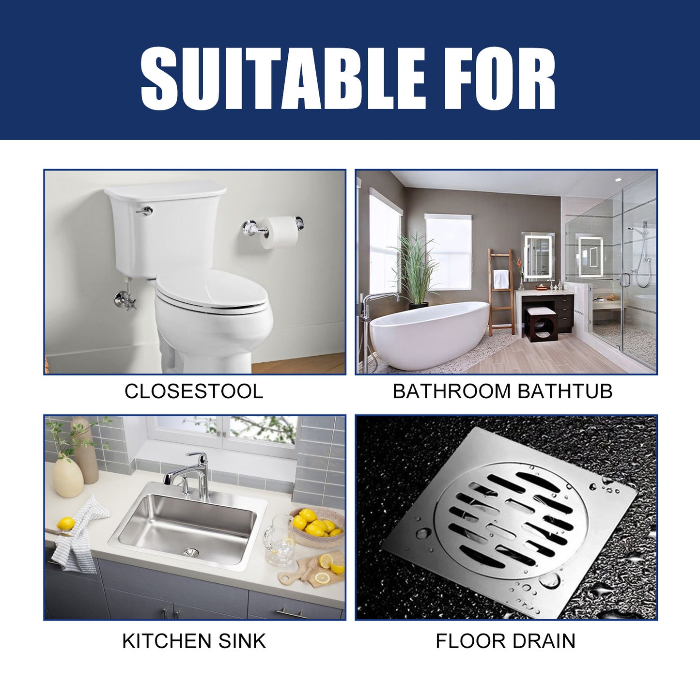 Pipe Unclog Gel, Sewer Multi-Effect Dissolving Pipe Obstruction Unblocking Agent