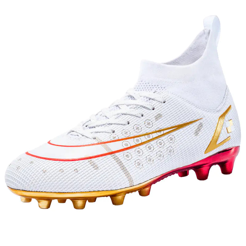 Gold Plated High-top Soccer Shoes for Kids and Men