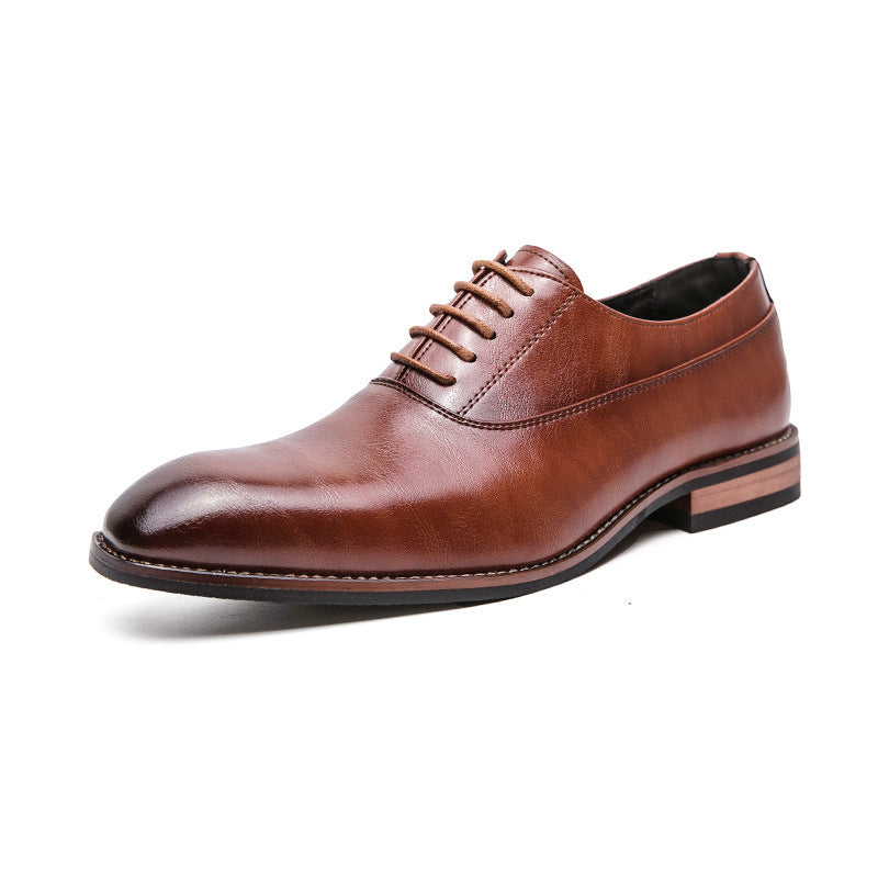 Men's Formal Leather Shoes - Lace Up Business Pointed Toe Oxford Shoes