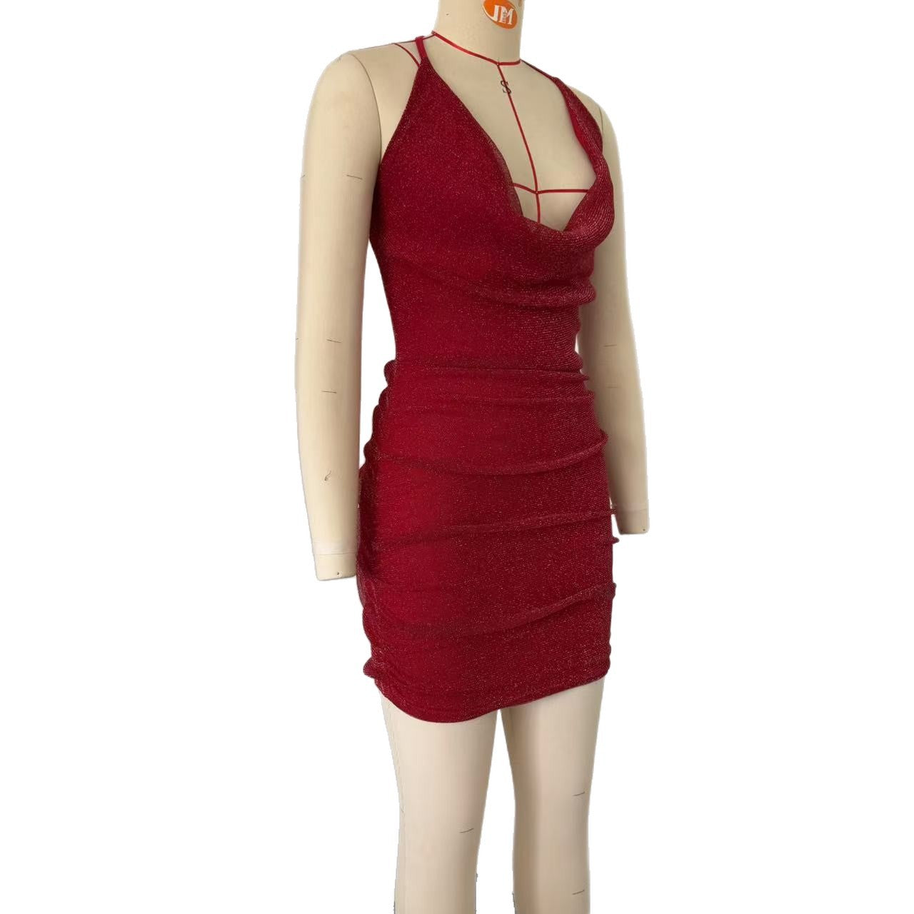 Sexy hanging neck backless slim fit party dress