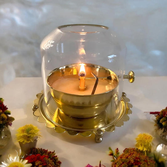 Golden Brass Akhand Diya: The Perfect Spiritual Oil Lamp for Your Home