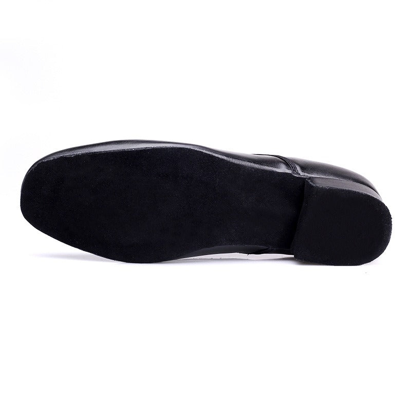 Large Size Men's Salsa Latin Ballroom Dancing Shoes Closed Toes Men Tango Jazz Shoes Cowhide Black Boy Male Dance Sneakers 38-49