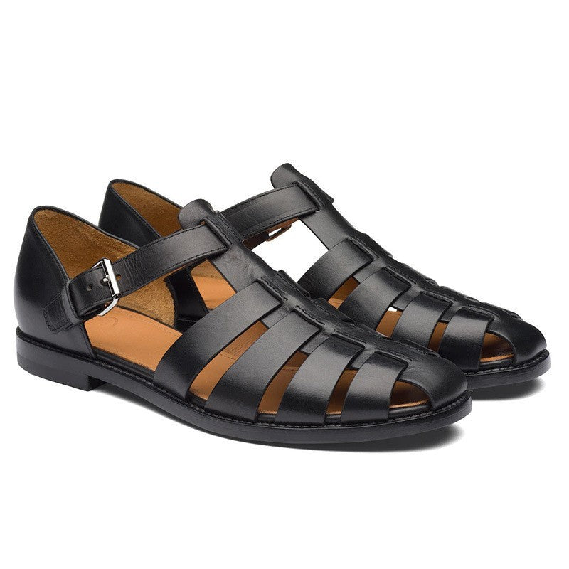 Men's beach shoes with casual toe caps white breathable Roman men's sandals