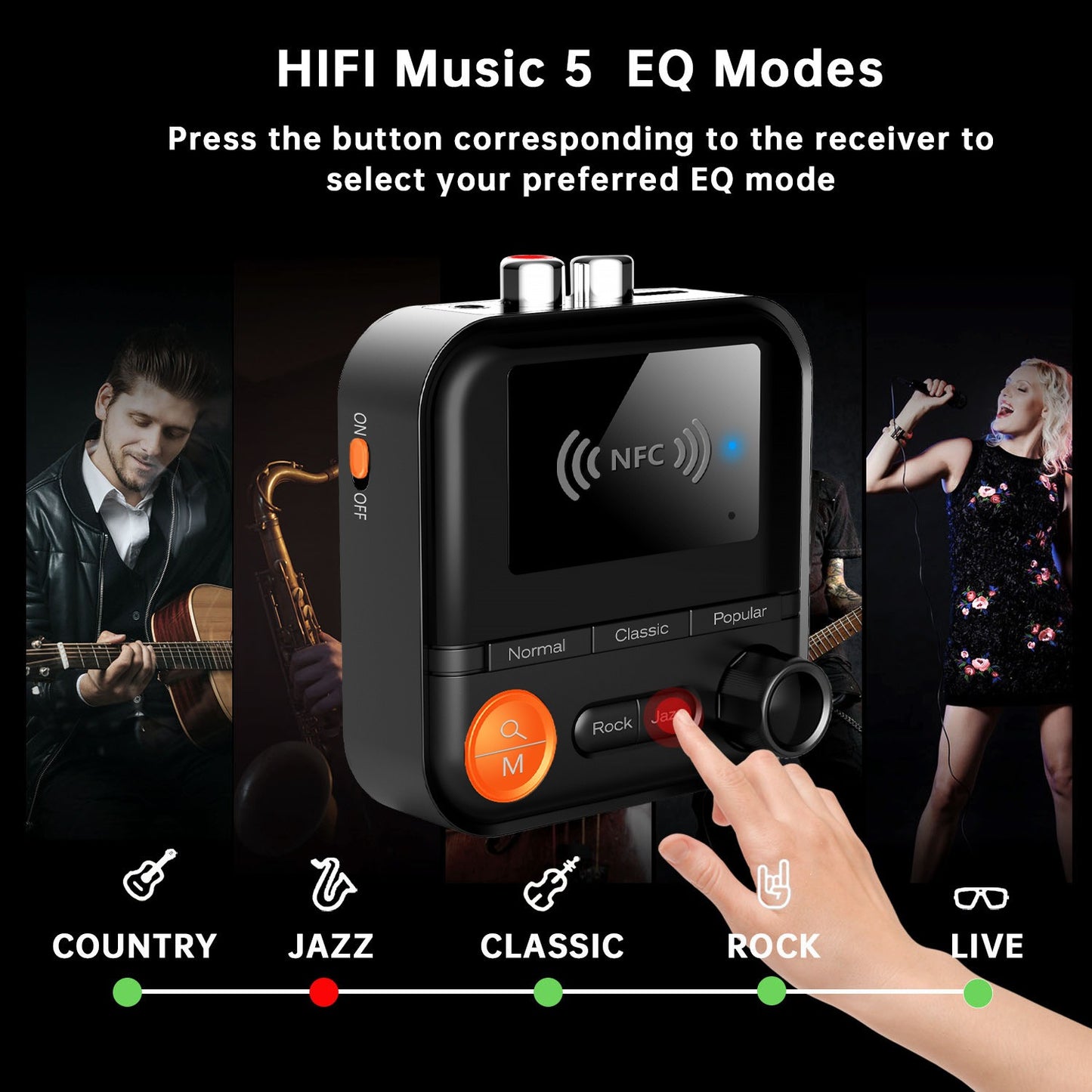 Bluetooth 5.2 Receiver Audio NFC Wireless Adapter Vintage Amplifier Audio TF Card MP3 Player