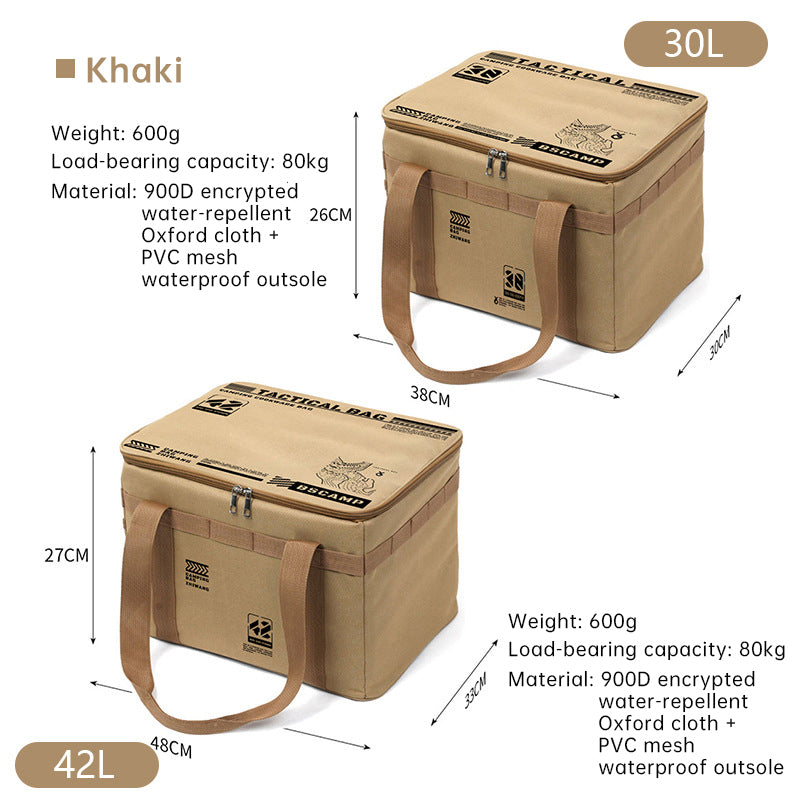 Outdoor storage bag, large - capacity foldable storage box, camping gear for picnic, portable, water - resistant