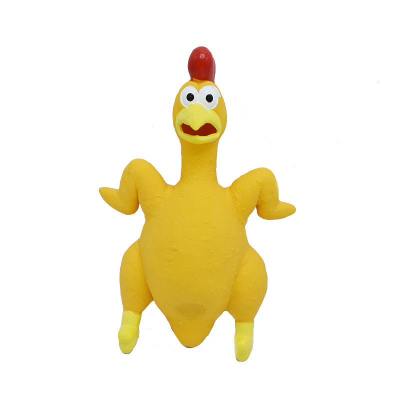 Pet Dog Toy Squeaky Chicken Latex Chew-Resistant for Large and Medium Dogs Boredom Relief Sound-Making Toy for Puppies