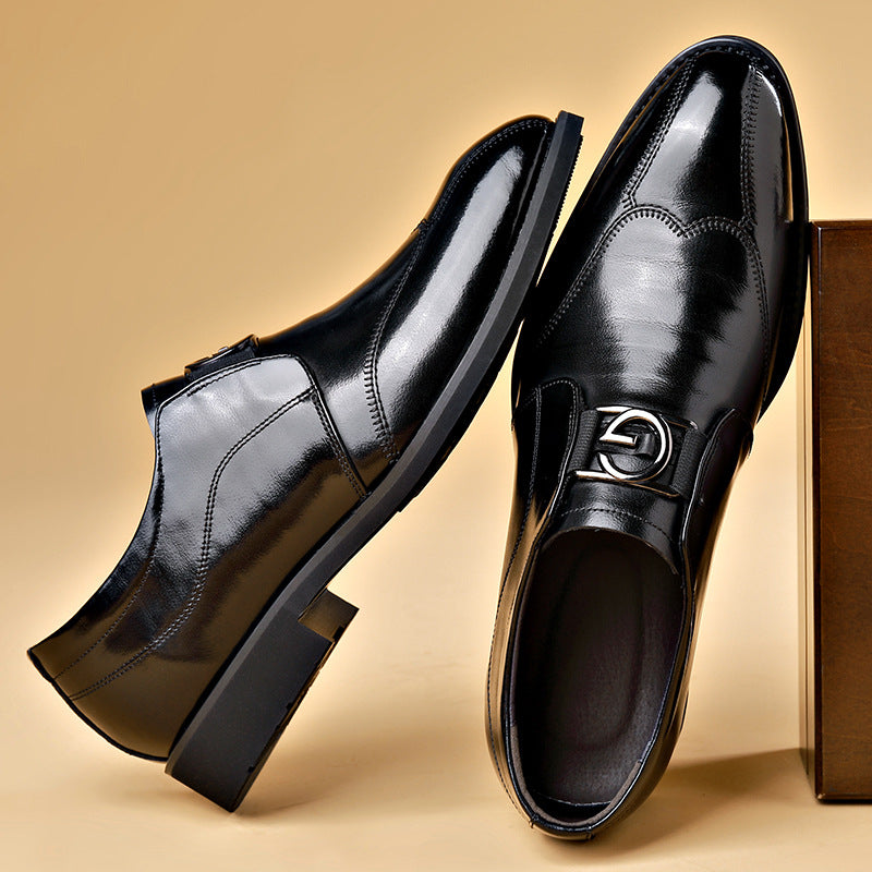 Men's Pointed Leather Shoes - Versatile Business Casual Breathable Wedding Shoes