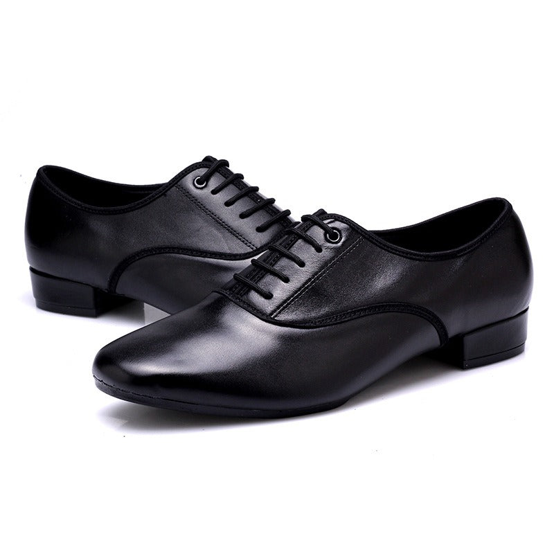 Large Size Men's Salsa Latin Ballroom Dancing Shoes Closed Toes Men Tango Jazz Shoes Cowhide Black Boy Male Dance Sneakers 38-49