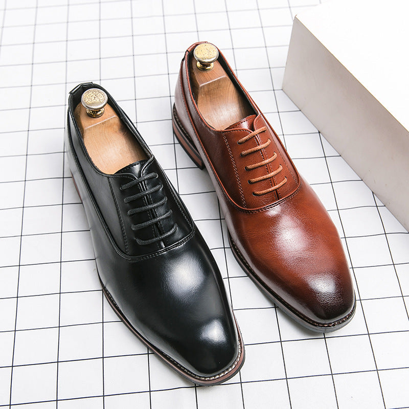 Men's Formal Leather Shoes - Lace Up Business Pointed Toe Oxford Shoes