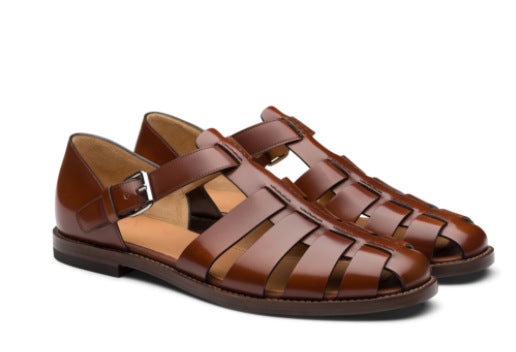 Men's beach shoes with casual toe caps white breathable Roman men's sandals