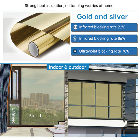 One - Way Window Privacy Film   Static Cling, Self - Adhesive Vinyl   Blocks UV, Insulates & Controls Heat
