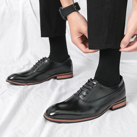 Men's Formal Leather Shoes - Lace Up Business Pointed Toe Oxford Shoes