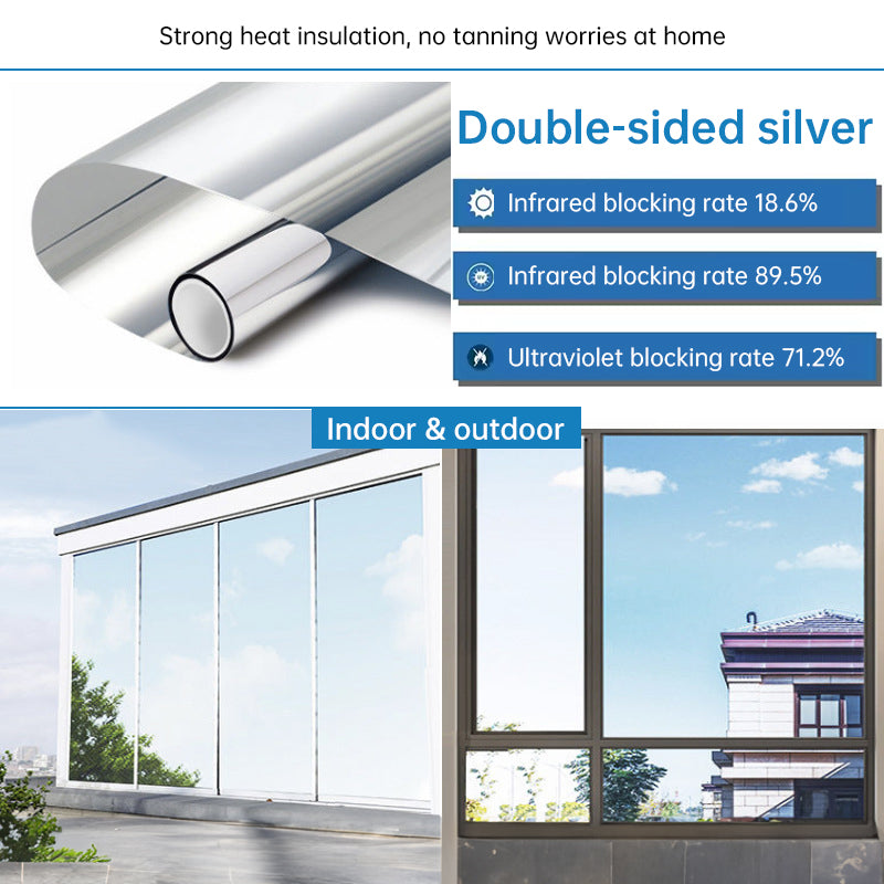 One - Way Window Privacy Film   Static Cling, Self - Adhesive Vinyl   Blocks UV, Insulates & Controls Heat