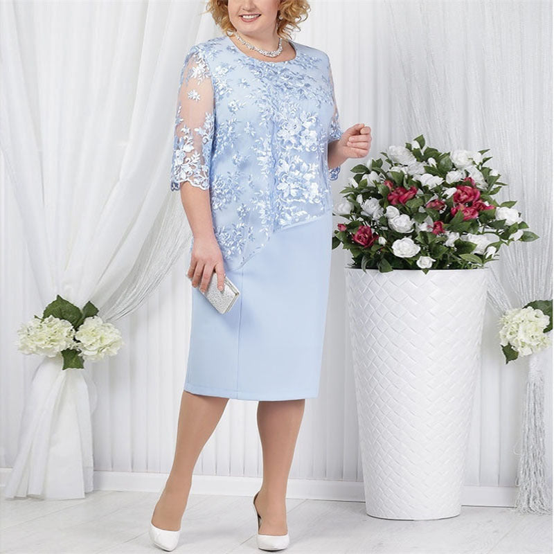 Women's Mid Sleeve Dress Sexy Dress