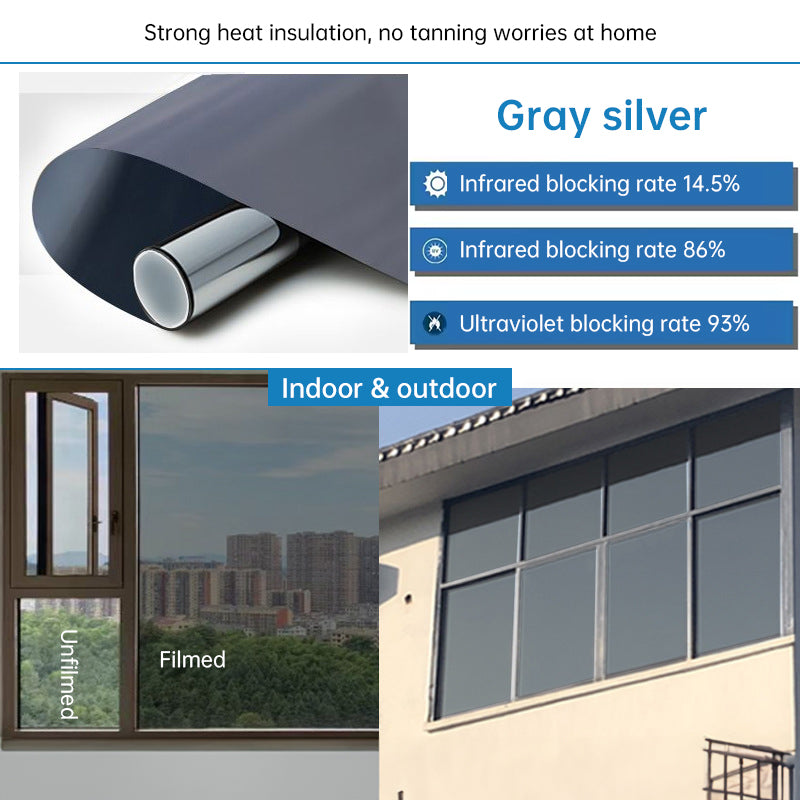 One - Way Window Privacy Film   Static Cling, Self - Adhesive Vinyl   Blocks UV, Insulates & Controls Heat