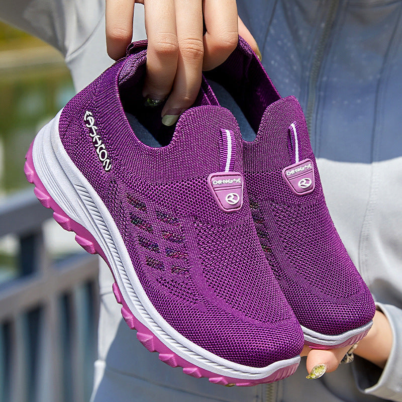 Summer Flyknit Single Shoes for Women - Breathable Casual Footwear