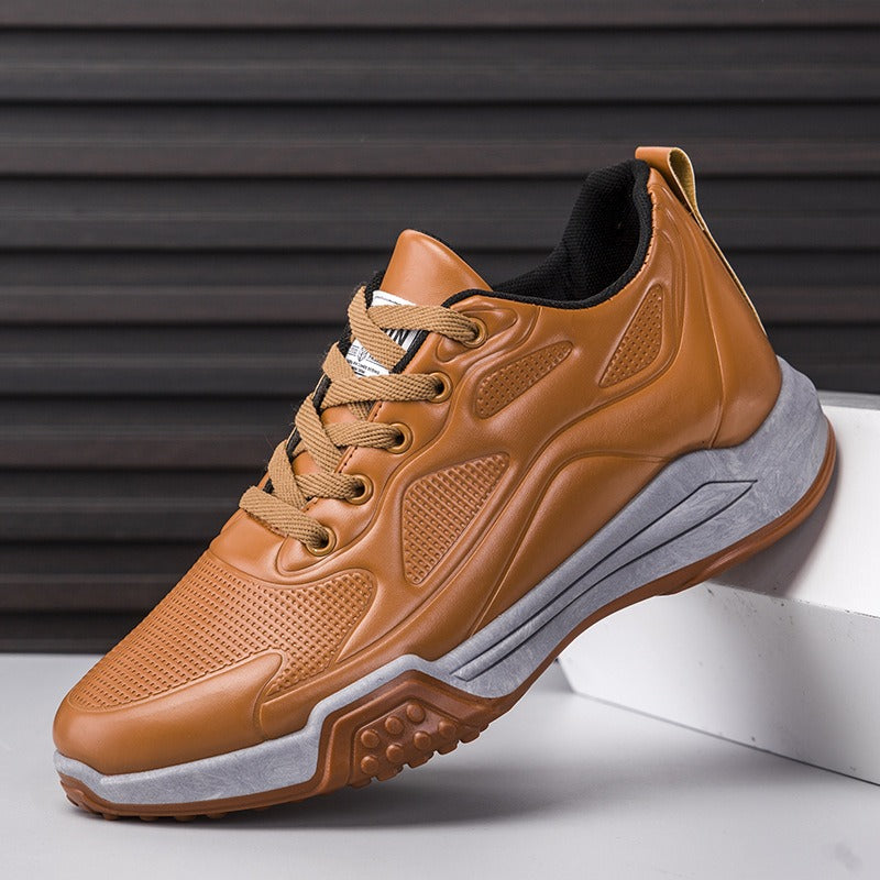 Single Cotton Casual Shoes Of The Same Style Men's Winter New Thickened Thermal Leather Shoes Fashion Korean Leather Plush Shoes