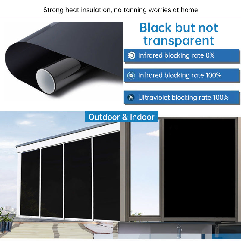 One - Way Window Privacy Film   Static Cling, Self - Adhesive Vinyl   Blocks UV, Insulates & Controls Heat