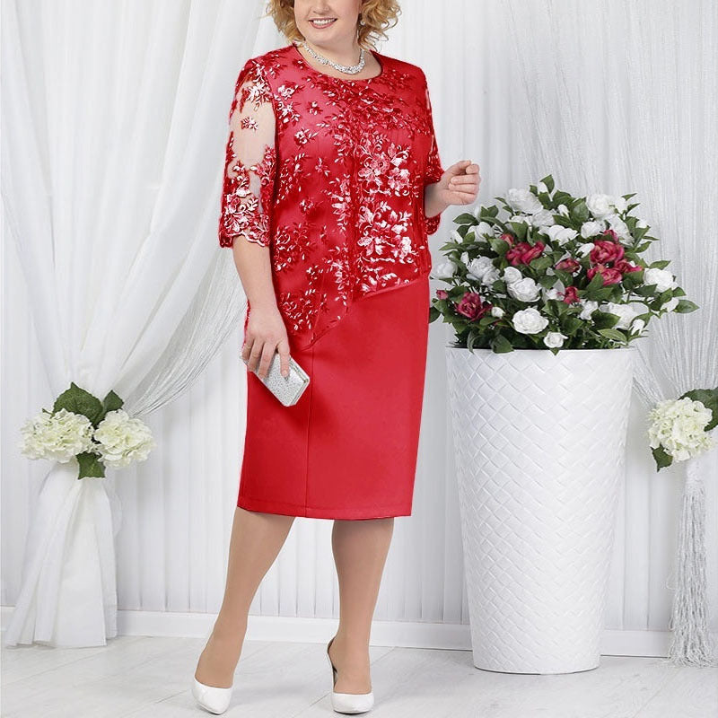 Women's Mid Sleeve Dress Sexy Dress