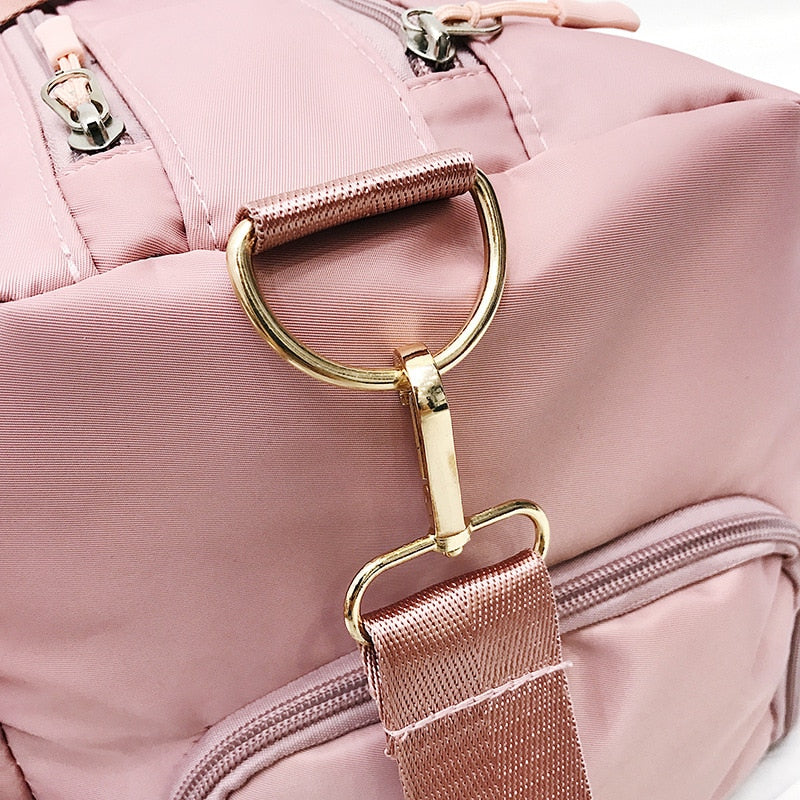 Outdoor Waterproof Nylon Sports Gym Bag - Training Fitness Travel Handbag with Shoe Compartment