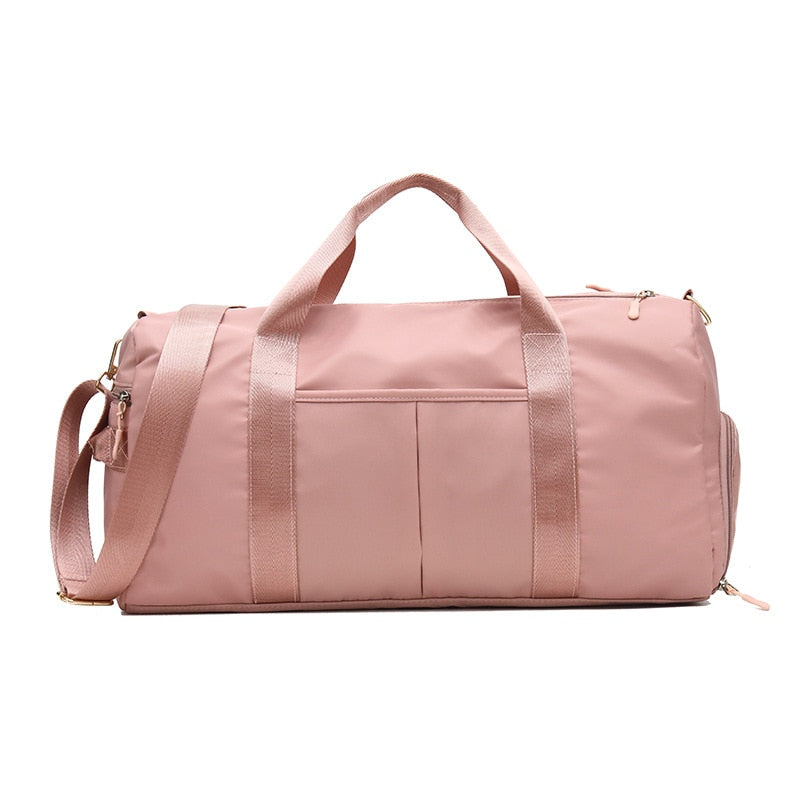 Outdoor Waterproof Nylon Sports Gym Bag - Training Fitness Travel Handbag with Shoe Compartment