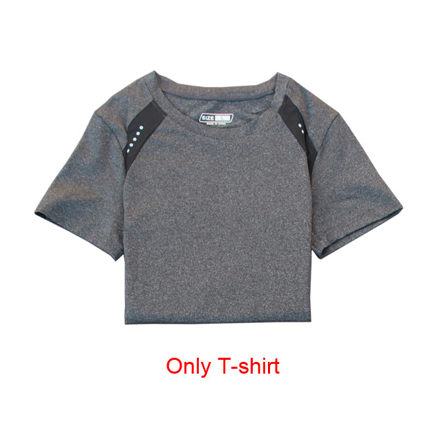 Women's Yoga Set - Breathable Gym T-Shirt + Compression Leggings Workout Clothes